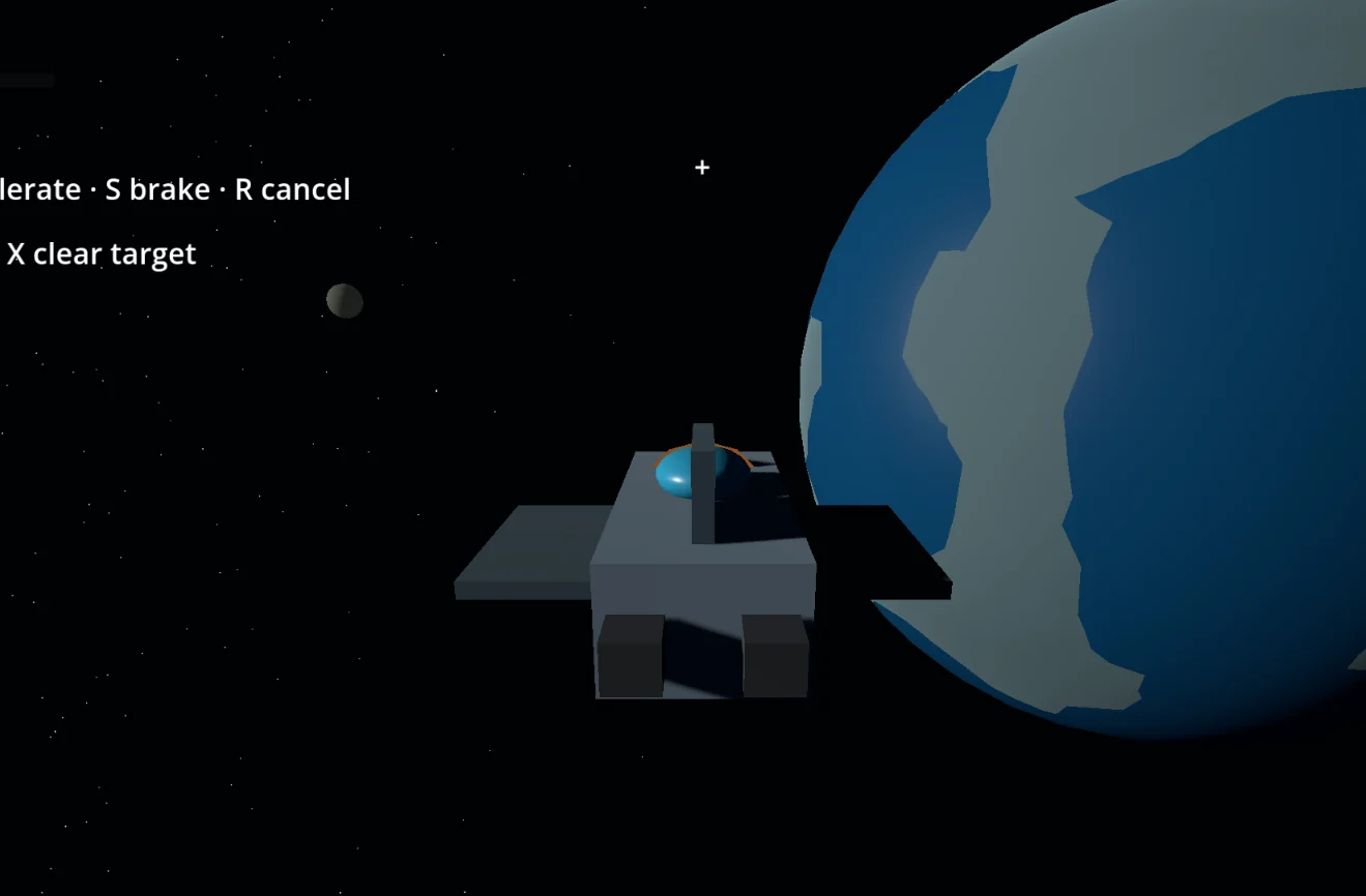 ProjectWander spacecraft alongside a generated planet