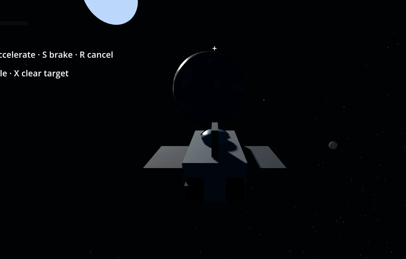 ProjectWander spacecraft travelling through a generated planetary system